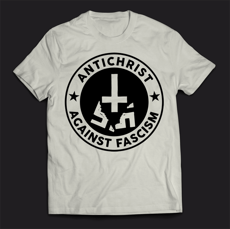 Antichrist - Against Fascism Shirt (S-3XL, beige)